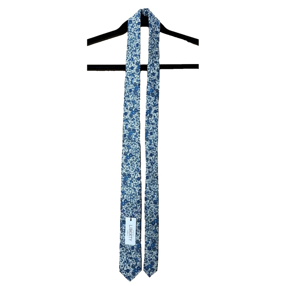 Express Liberty London Print Men's Blue Floral Tie 100% Cotton NEW Retail $59